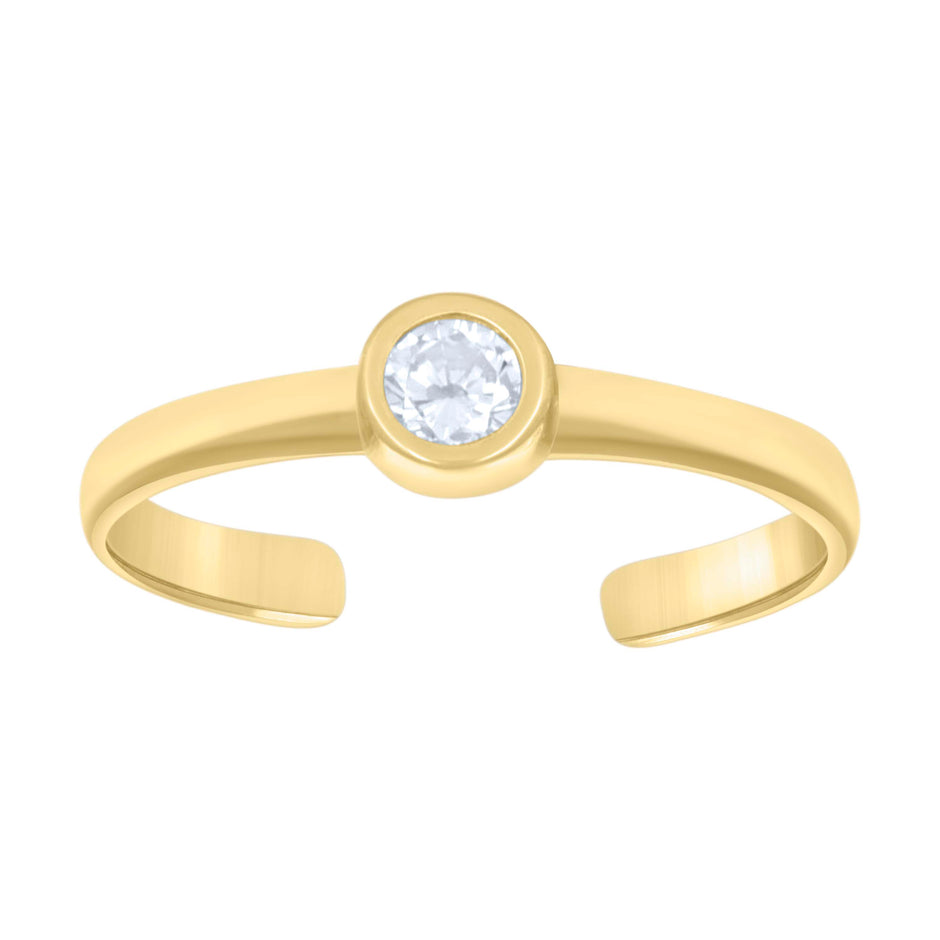 14kt Yellow Gold Womens Cubic-Zirconia Fashion Toe Ring