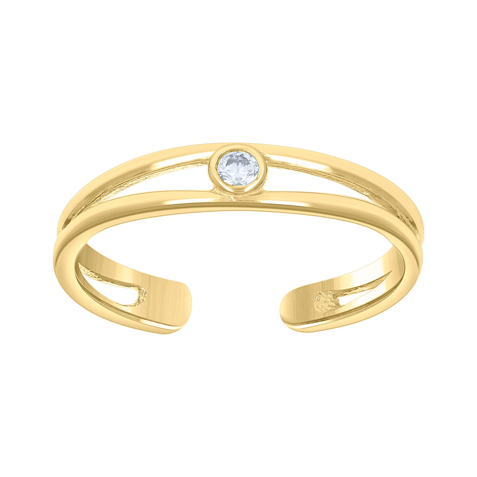 14kt Yellow Gold Womens Cubic-Zirconia Fashion Toe Ring