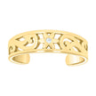 14kt Yellow Gold Womens Cubic-Zirconia Floral Toe Ring