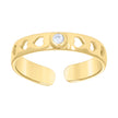 14kt Yellow Gold Womens Cubic-Zirconia Multi Hearts Toe Ring