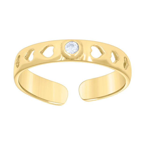 14Kt Gold Cz Toe Ring