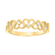 14kt Yellow Gold Womens Cubic-Zirconia Multi Hearts Ring