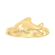 14kt Yellow Gold Womens Dolphin Ocean Ring