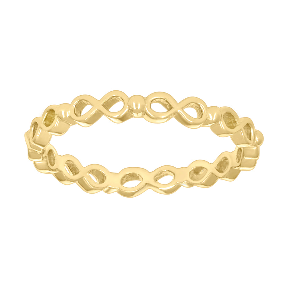 14kt Yellow Gold Womens Infinity Love Ring