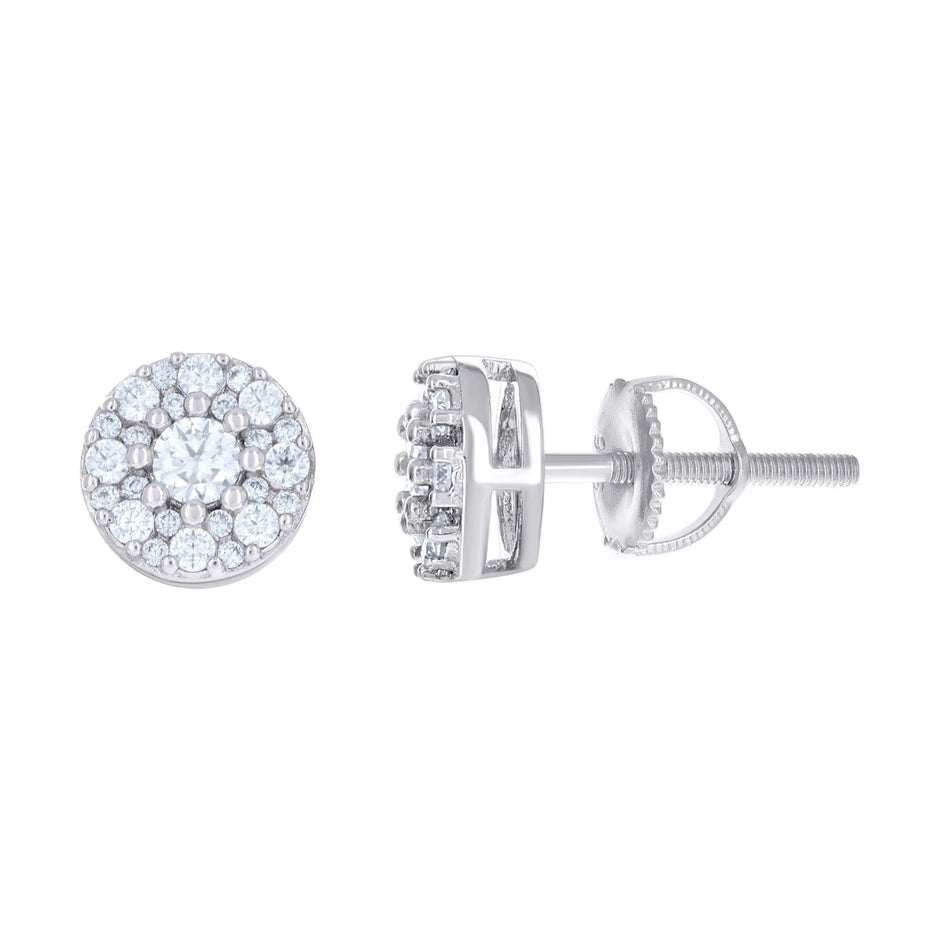 925 Sterling Silver Womens 0.63ct Moissanite Fashion Round Stud Earrings 