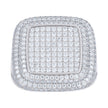925 Sterling Silver Mens 4.01ct Moissanite Square Head Fashion Ring S11 - SLV-138298