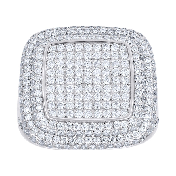 925 Sterling Silver Mens 4.01ct Moissanite Square Head Fashion Ring S11 - SLV-138298