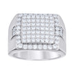 925 Sterling Silver Mens 2.57ct Moissanite Square Head Fashion Ring S11 - SLV-138316