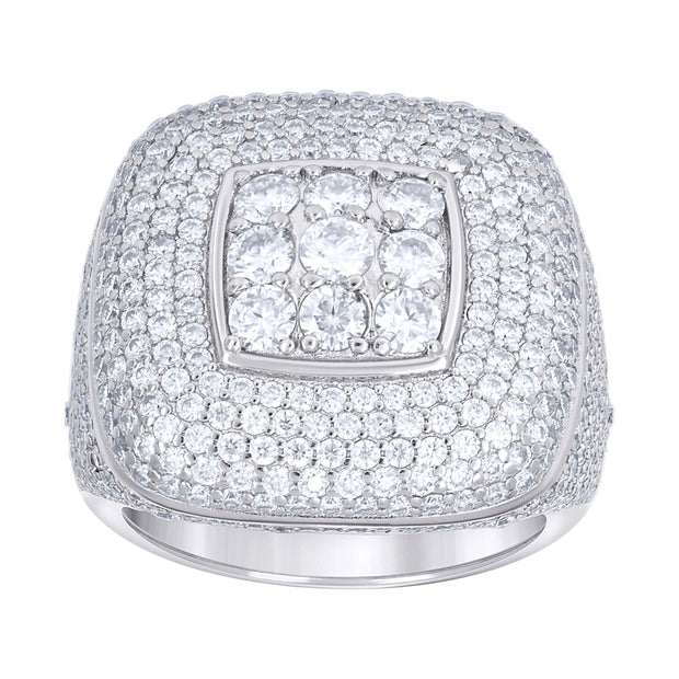 925 Sterling Silver Mens 6.542ct Moissanite Square Head Fashion Ring S10 - SLV-138319