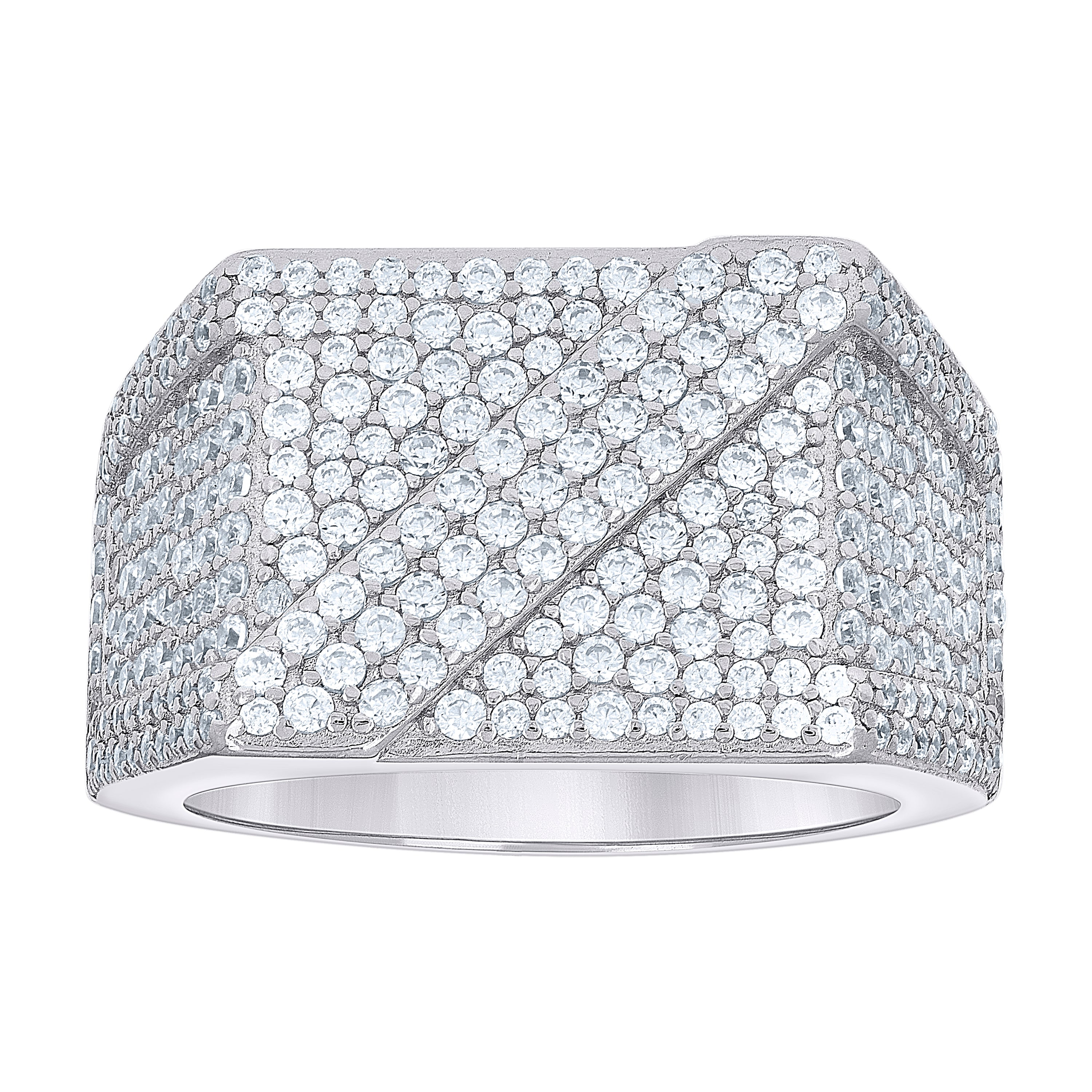 925 Sterling Silver Mens 2.65ct Moissanite Square Head Fashion Ring Size 11 - SLV-138328