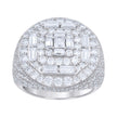 925 Sterling Silver Mens Baguette Round 5.20ct, 1.81ct Moissanite Round Head Fashion Ring S9