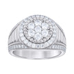 925 Sterling Silver Mens 2.06ct Moissanite Round Head Fashion Ring S9