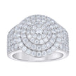 925 Sterling Silver Mens 3.85ct Moissanite Round Head Cluster Fashion Ring S11 - SLV-138356