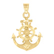 14kt Yellow Gold Unisex Anchor Ocean Pendant