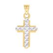 14kt Two-tone Gold Unisex Cross Religious Pendant