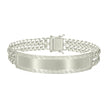 925 Sterling Silver Mens Cuban Link Greek Key ID Bracelet Size 8 Inches
