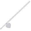 925 Sterling Silver Womens Heart Charm Bracelet Size 7.5 Inches