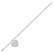 925 Sterling Silver Womens Heart Charm Bracelet Size 7.5 Inches