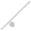 925 Sterling Silver Womens Heart Charm Bracelet Size 7.5 Inches