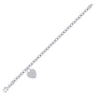 925 Sterling Silver Womens Heart Charm Bracelet Size 7.5 Inches