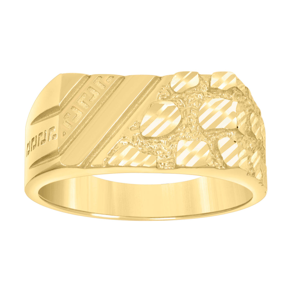 10kt Yellow Gold Mens Nugget Fashion Ring