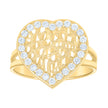 10kt Yellow Gold Womens Cubic-Zirconia Heart Ring