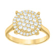 10kt Yellow Gold Womens Cubic-Zirconia Engagement Ring