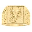 10kt Yellow Gold Mens Square Head Scorpio Zodiac Sign Nugget Ring