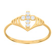 10Kt Yellow Gold Cz Womens Polished Finish Heart Cross Religious Ring