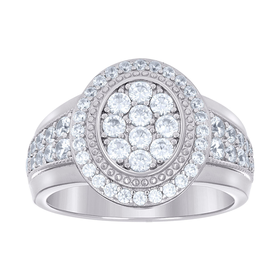 925 Sterling Silver Mens Cubic-Zirconia Fashion Ring Size 10
