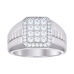925 Sterling Silver Mens Cubic-Zirconia Octagon Head Fashion Ring Size 10