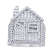 925 Sterling Silver Mens Round Baguette Cubic-Zirconia Cluster Trap House Fashion Ring Size 12 - SLV-139664