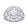 925 Sterling Silver Mens Cubic-Zirconia Cluster Round Head Fashion Ring Size 10