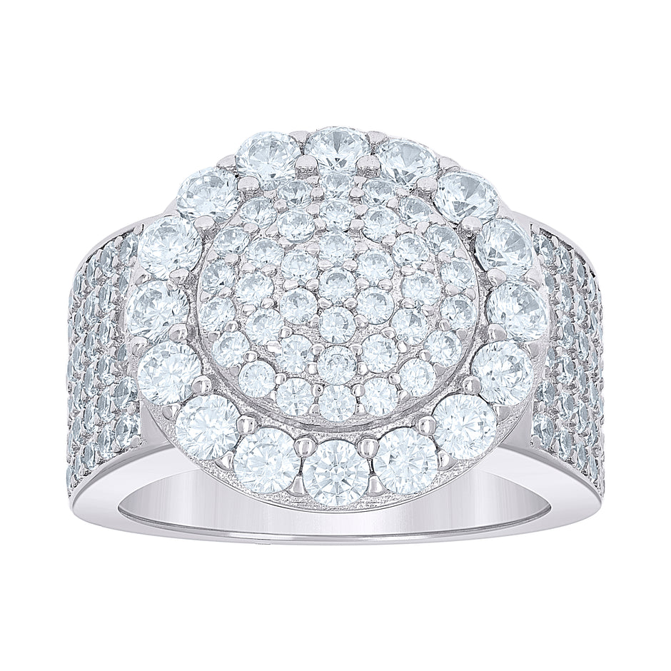 925 Sterling Silver Mens Cubic-Zirconia Fashion Ring Size 10