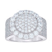 925 Sterling Silver Mens Cubic-Zirconia Cluster Round Head Fashion Ring Size 12 - SLV-139652