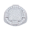 925 Sterling Silver Mens Cubic-Zirconia Cluster Round Head Fashion Ring Size 11 - SLV-139661