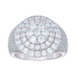 925 Sterling Silver Mens Cubic-Zirconia Cluster Round Head Fashion Ring Size 11 - SLV-139649