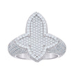 925 Sterling Silver Mens Cubic-Zirconia Cluster Cross Religious Ring Size 10