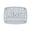 925 Sterling Silver Mens Baguette Round Cubic-Zirconia KING Square Head Fashion Ring Size 12 - SLV-139612
