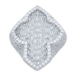 925 Sterling Silver Mens Baguette Round Cubic-Zirconia Cross Religious Ring Size 10