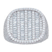 925 Sterling Silver Mens Baguette Round Cubic-Zirconia Square Head Fashion Ring Size 12 - SLV-139614