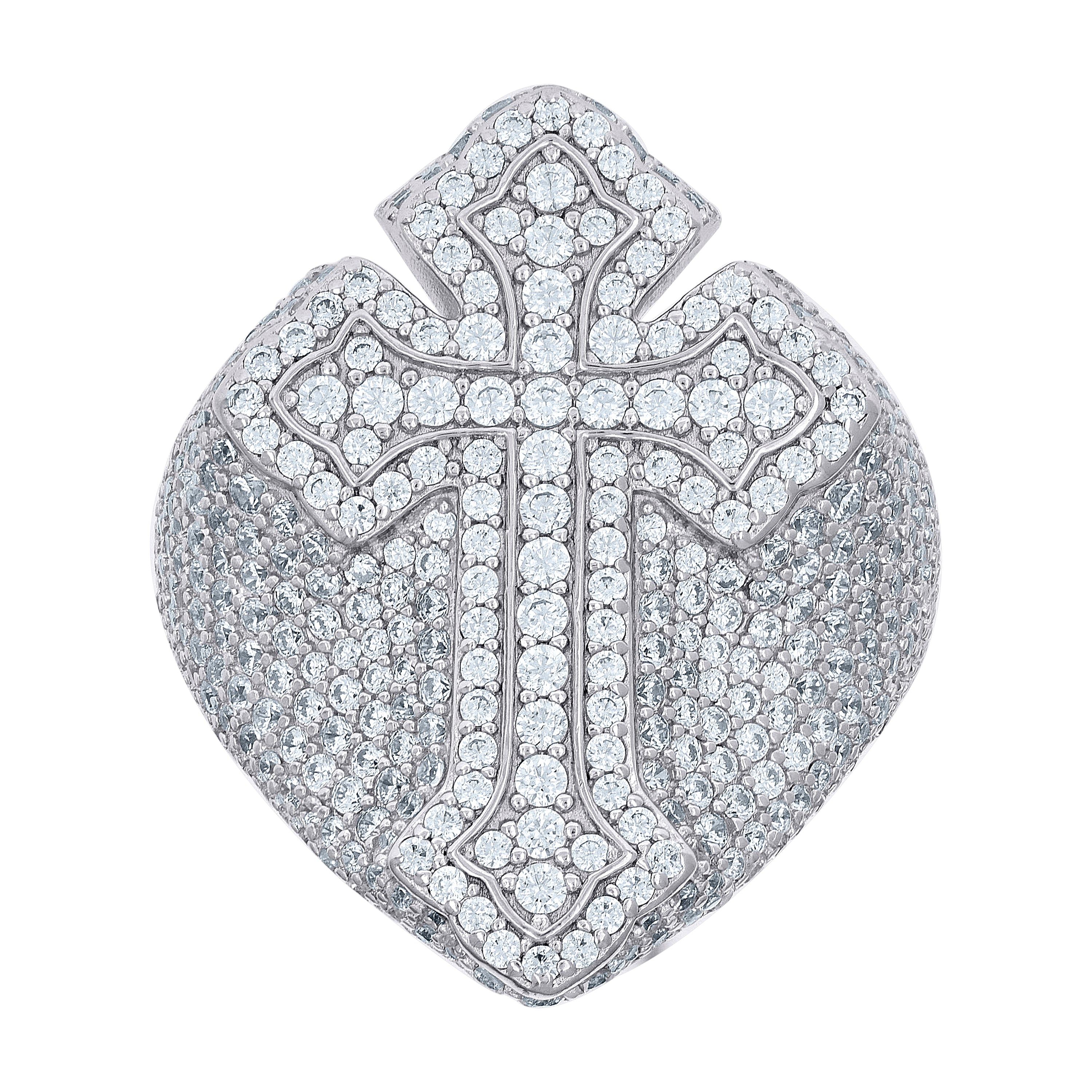 925 Sterling Silver Mens Cubic-Zirconia Cross Religious Ring Size 11