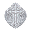 925 Sterling Silver Mens Cubic-Zirconia Cross Religious Ring Size 12 - SLV-139610