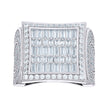 925 Sterling Silver Mens Baguette Round Cubic-Zirconia Square Head Fashion Ring Size 12 - SLV-139608