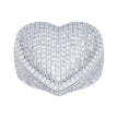925 Sterling Silver Womens Cubic-Zirconia Cluster Heart Ring Size 10