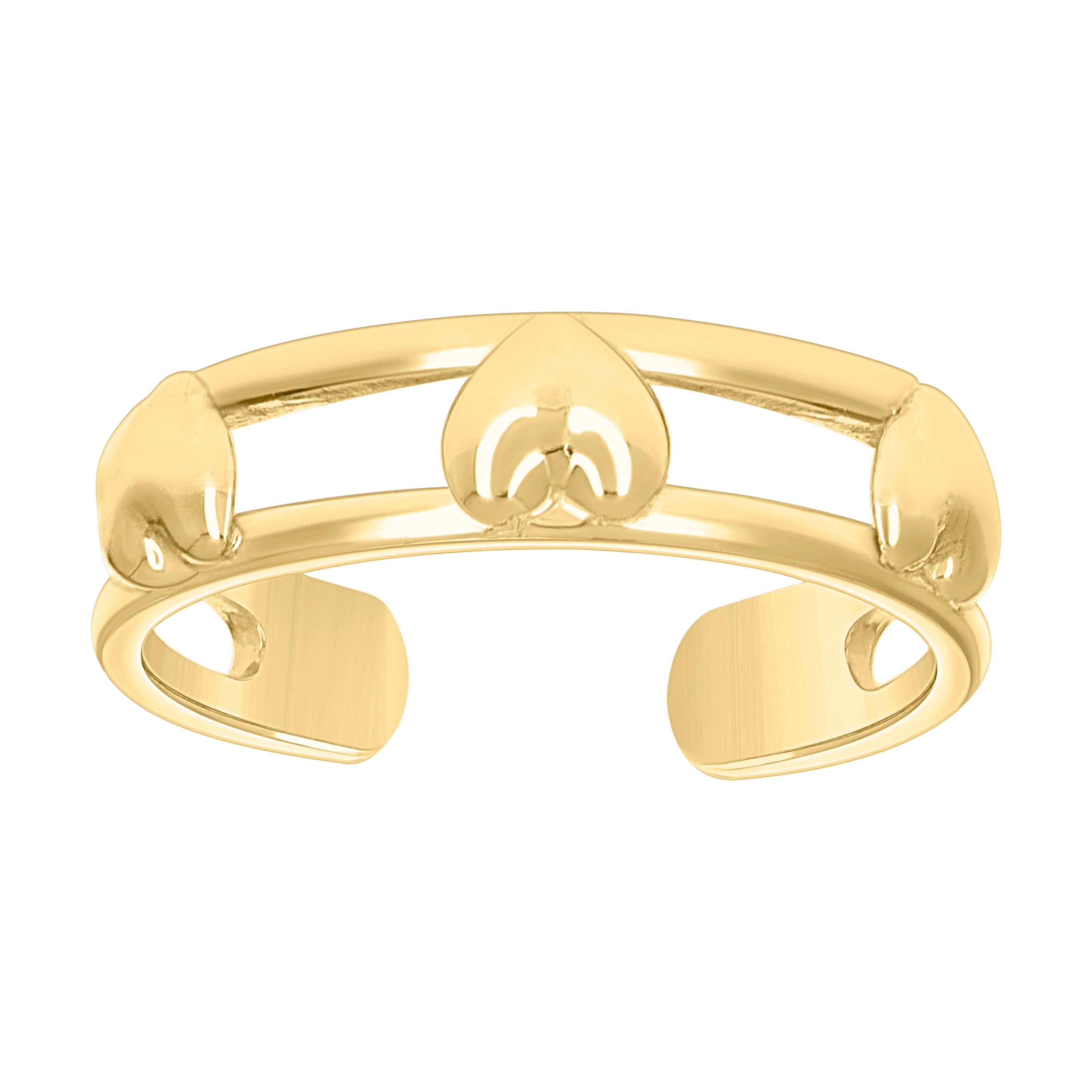 10kt Yellow Gold Womens Multi Hearts Toe Ring