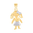 14kt Two-tone Gold Baby Girl Charm Pendant