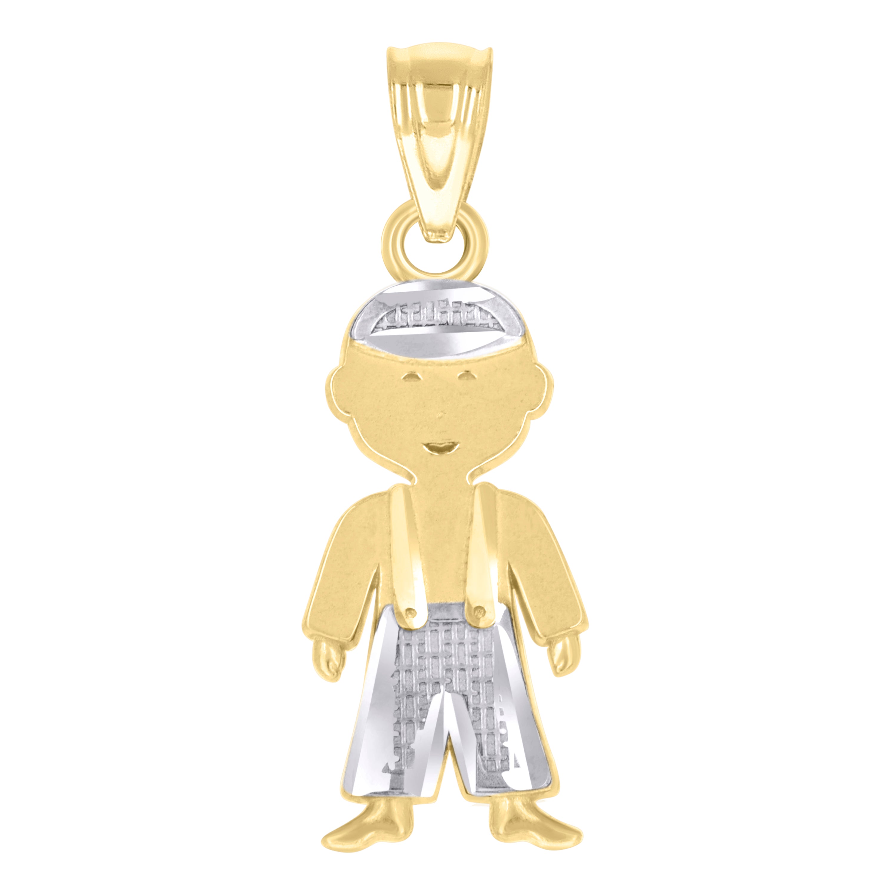 14kt Two-tone Gold Baby Boy Charm Pendant