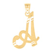 14kt Yellow Gold Unisex Initial Alphabet A Charm Pendant