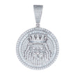 925 Sterling Silver Mens Round Baguette Cubic-Zirconia Leo/Lion Head Zodiac Sign/Wildlife Pendant 